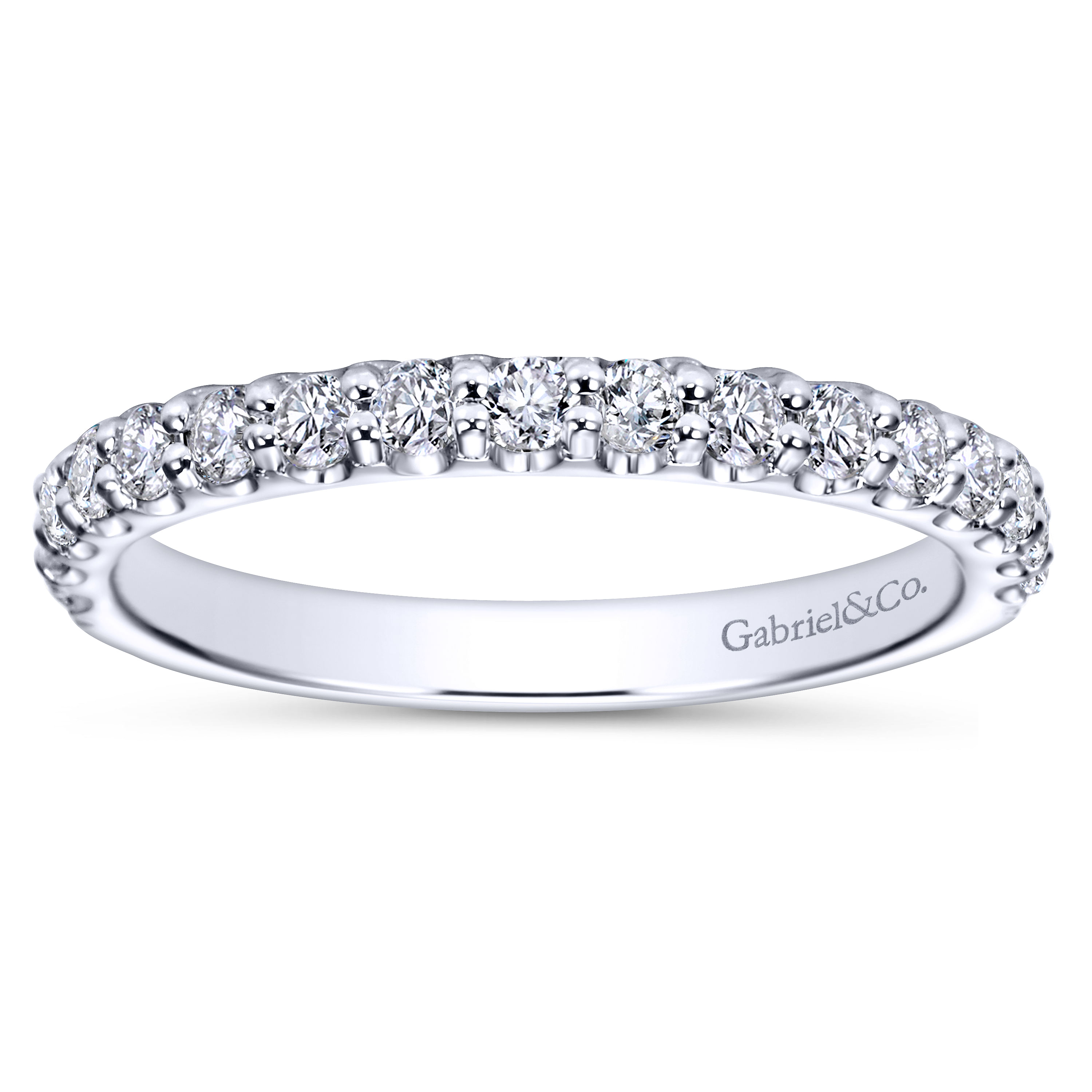 Ciada - 14K White Gold Shared Prong Diamond Wedding Band