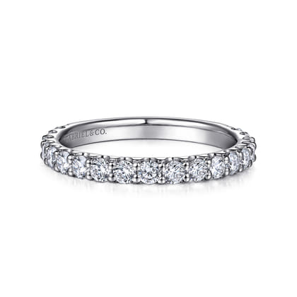 Ciada - 14K White Gold Shared Prong Diamond Wedding Band