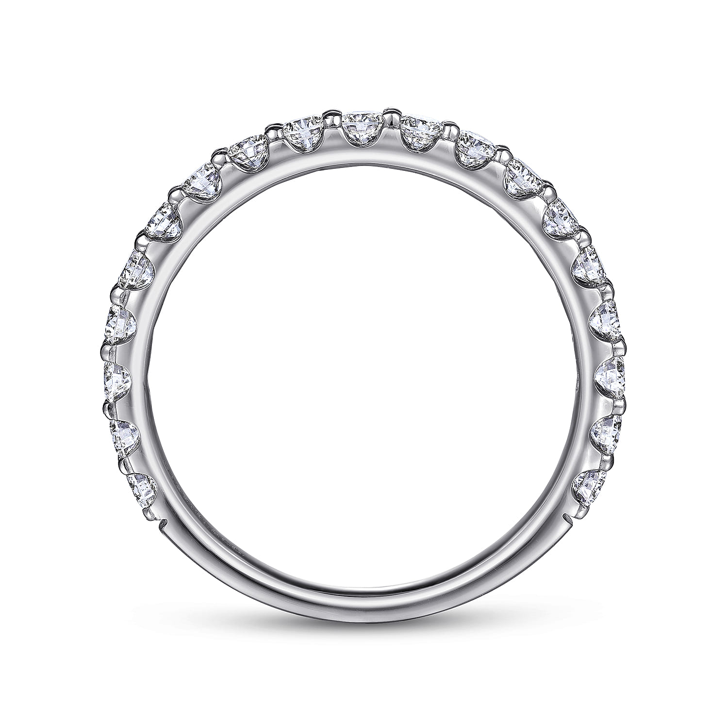Straight Wedding Ring in 14k White Gold with Round Natural Diamond at Gabriel & Co. - Shot 2
