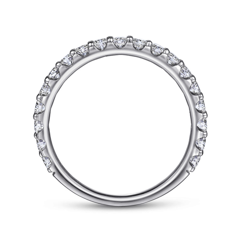 Straight Wedding Ring in 14k White Gold with Round Natural Diamond at Gabriel & Co. - Shot 2