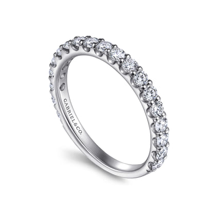 Ciada - 14K White Gold Shared Prong Diamond Wedding Band