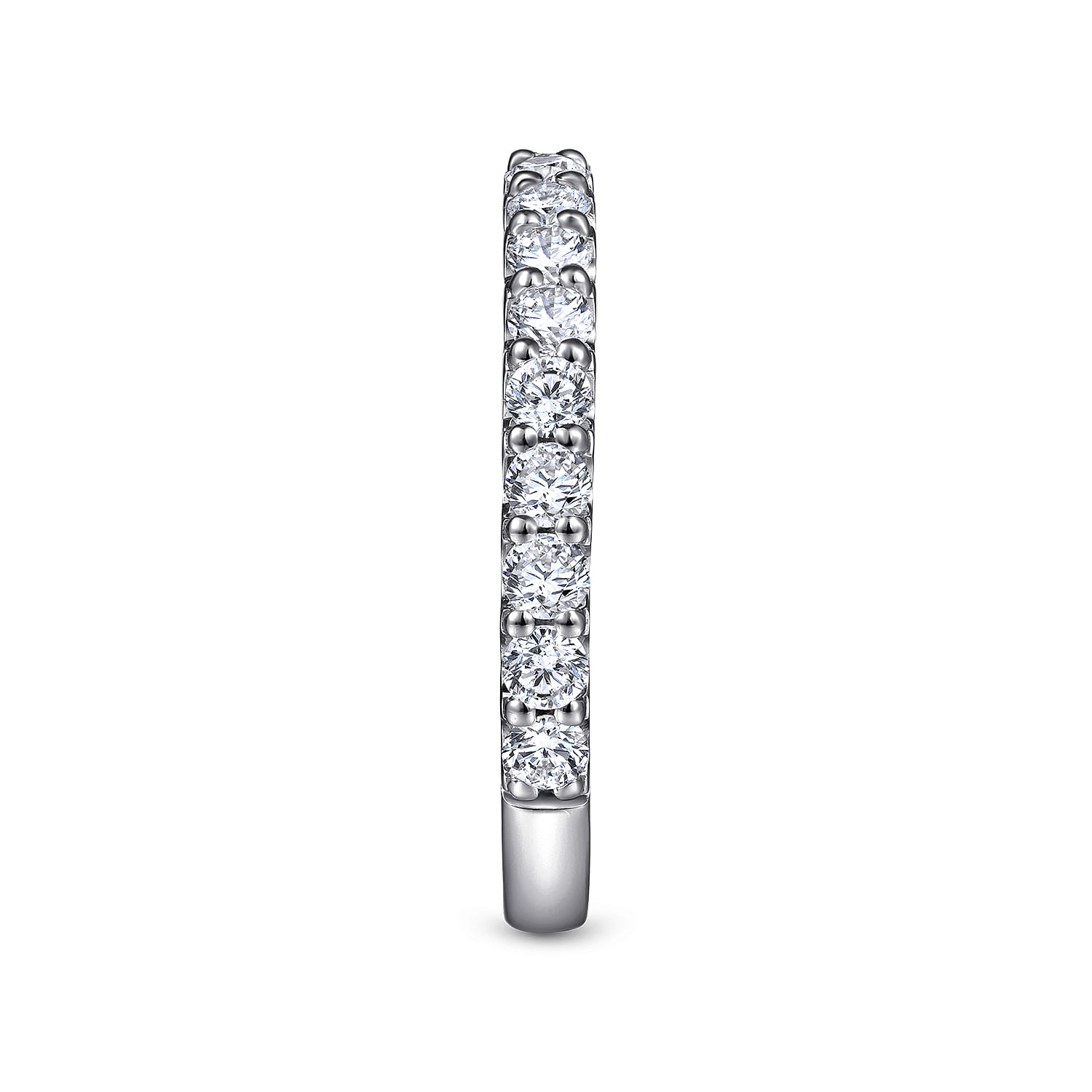 Straight Wedding Ring in 14k White Gold with Round Natural Diamond at Gabriel & Co. - Shot 4