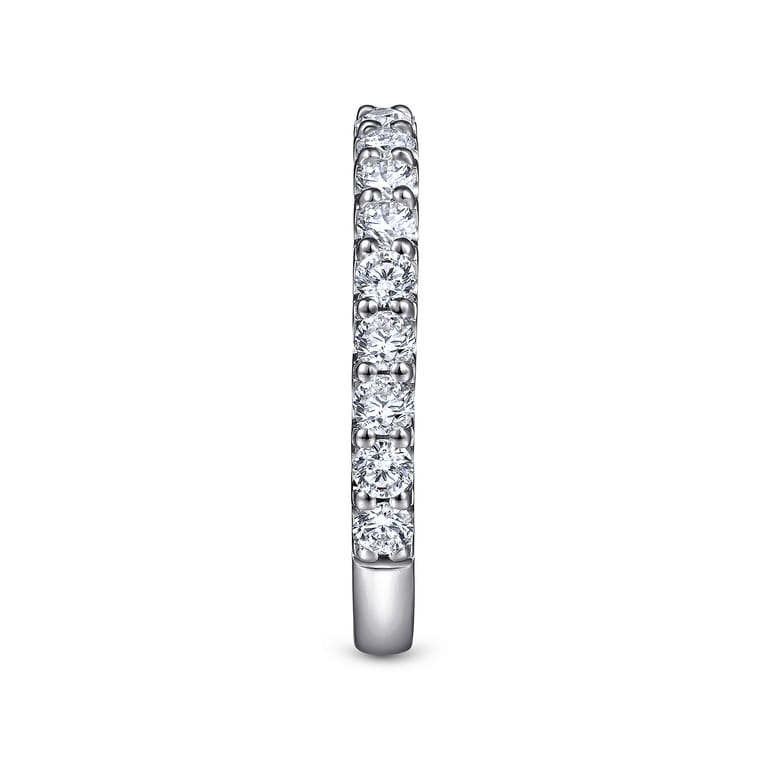 Straight Wedding Ring in 14k White Gold with Round Natural Diamond at Gabriel & Co. - Shot 4