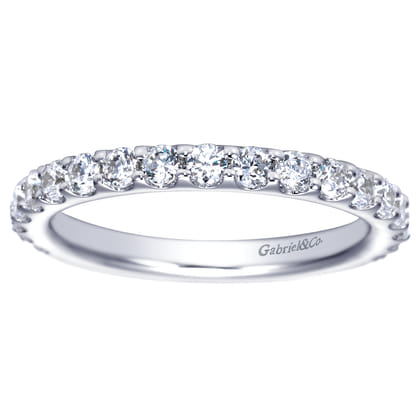Ciada - 14K White Gold Shared Prong Diamond Wedding Band