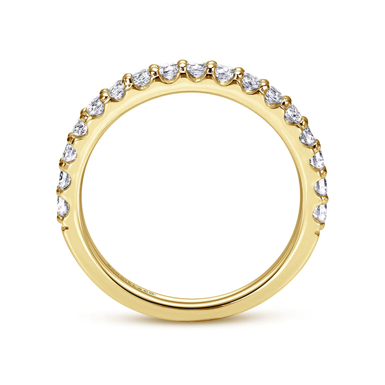 Straight Wedding Ring in 14k Yellow Gold with Round Natural Diamond at Gabriel & Co. - Shot 2