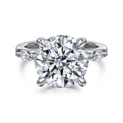 Cian - 14K White Gold Round Five Stone Diamond Engagement Ring
