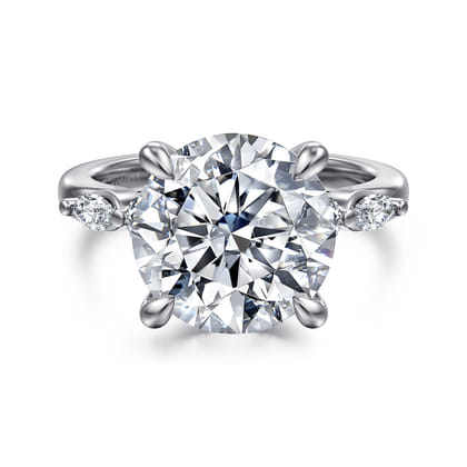Cian - 14K White Gold Round Five Stone Diamond Engagement Ring