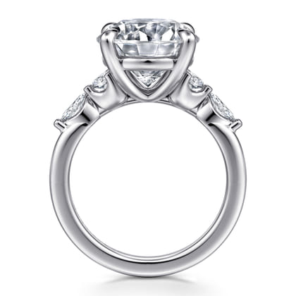 Cian - 14K White Gold Round Five Stone Diamond Engagement Ring