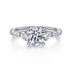 Cian - 14K White Gold Round Five Stone Diamond Engagement Ring
