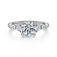 Cian - 14K White Gold Round Five Stone Diamond Engagement Ring