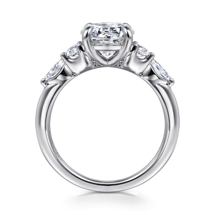 Cian - 14K White Gold Round Five Stone Diamond Engagement Ring