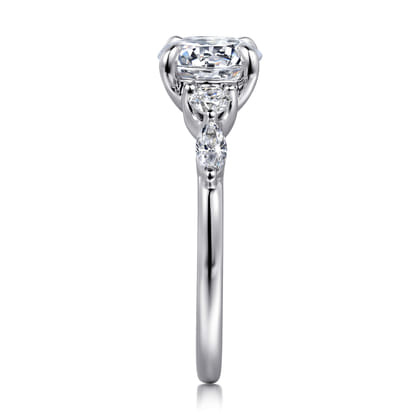 Cian - 14K White Gold Round Five Stone Diamond Engagement Ring