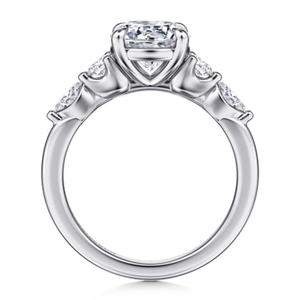 Cian - 14K White Gold Round Five Stone Diamond Engagement Ring