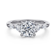 Cian - 14K White Gold Round Five Stone Diamond Engagement Ring