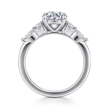 Cian - 14K White Gold Round Five Stone Diamond Engagement Ring