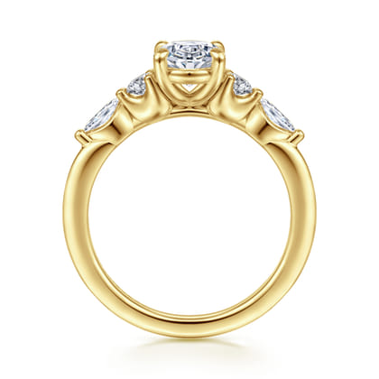 Cian - 14K Yellow Gold Oval Five Stone Diamond Engagement Ring