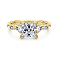 Cian - 14K Yellow Gold Princess Cut Five Stone Diamond Engagement Ring