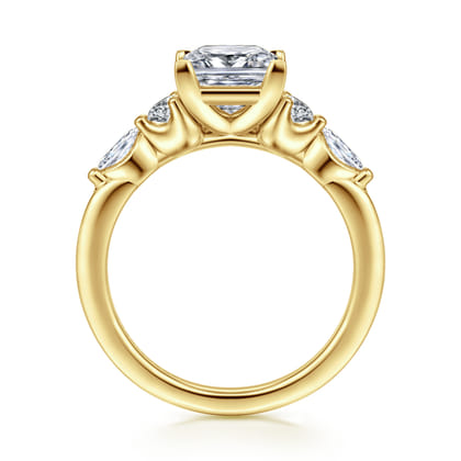 Cian - 14K Yellow Gold Princess Cut Five Stone Diamond Engagement Ring