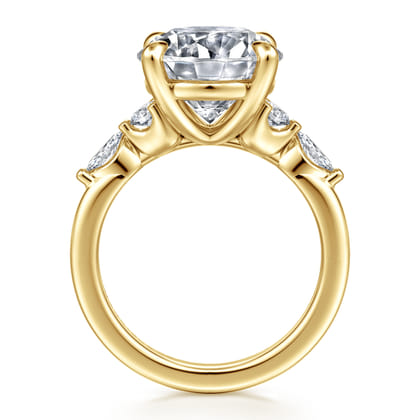 Cian - 14K Yellow Gold Round Five Stone Diamond Engagement Ring