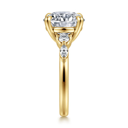 Cian - 14K Yellow Gold Round Five Stone Diamond Engagement Ring