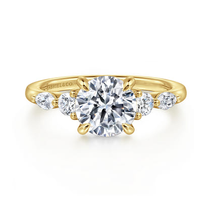 Cian - 14K Yellow Gold Round Five Stone Diamond Engagement Ring