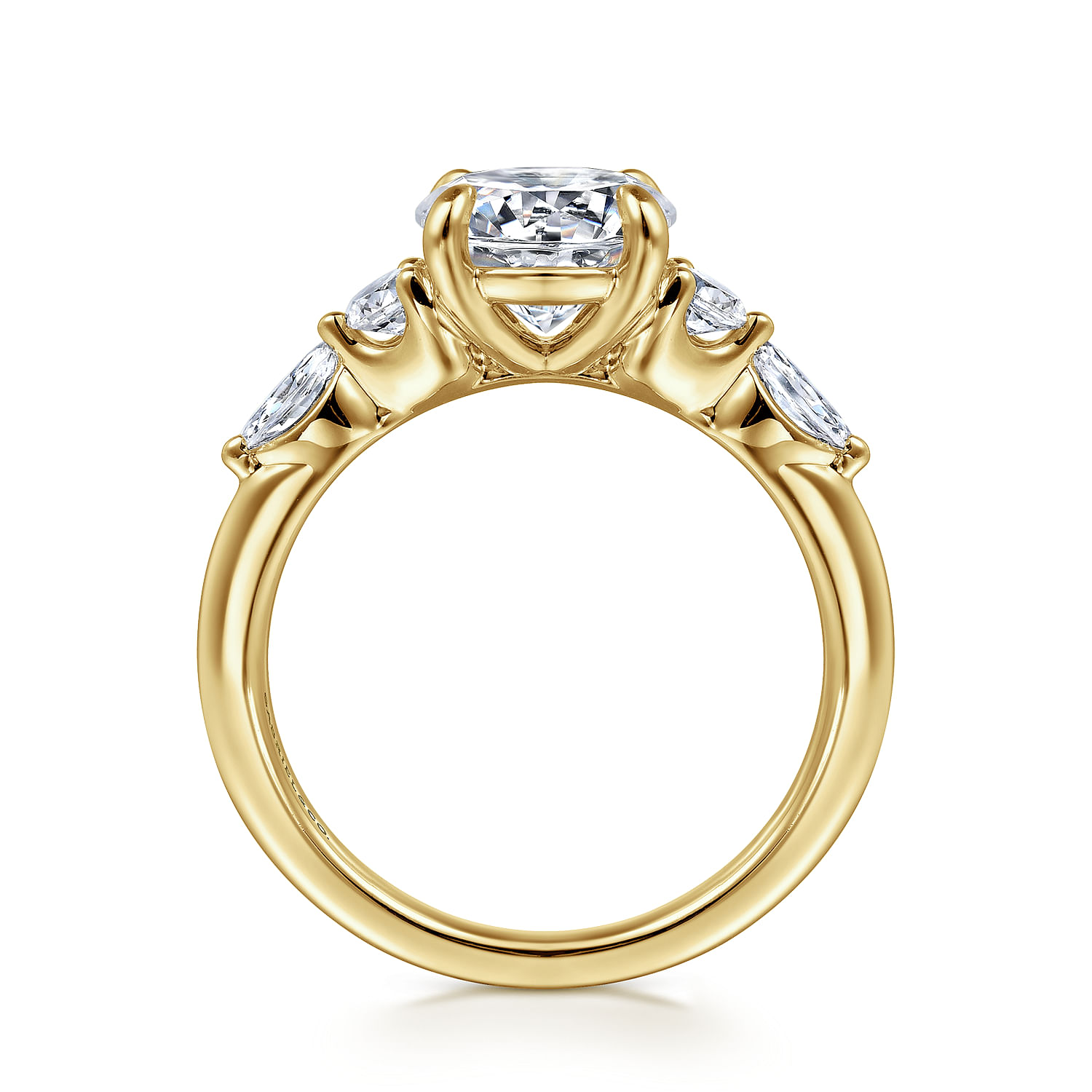 Cian - 14K Yellow Gold Round Five Stone Diamond Engagement Ring