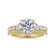 Cian - 14K Yellow Gold Round Five Stone Diamond Engagement Ring