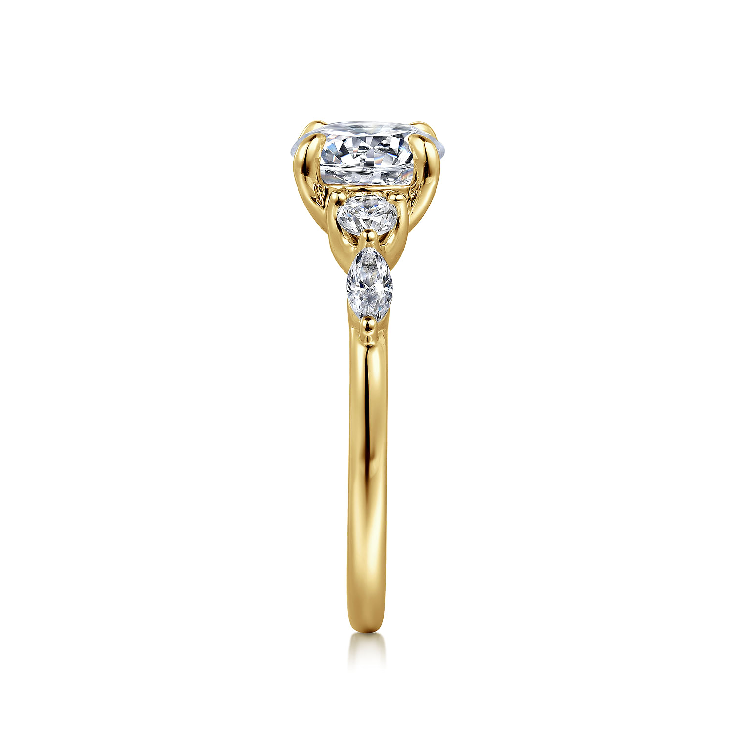 Cian - 14K Yellow Gold Round Five Stone Diamond Engagement Ring