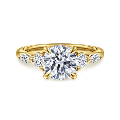 Cian - 14K Yellow Gold Round Five Stone Diamond Engagement Ring