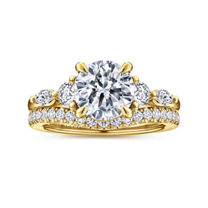 Cian - 14K Yellow Gold Round Five Stone Diamond Engagement Ring