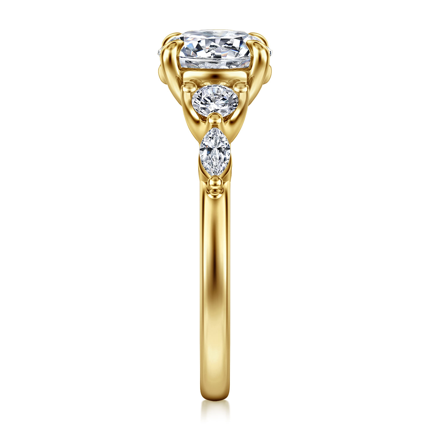 Cian - 14K Yellow Gold Round Five Stone Diamond Engagement Ring