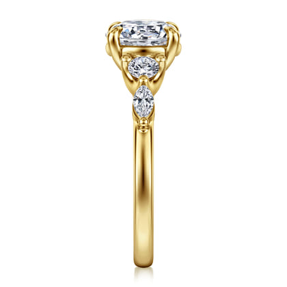 Cian - 14K Yellow Gold Round Five Stone Diamond Engagement Ring