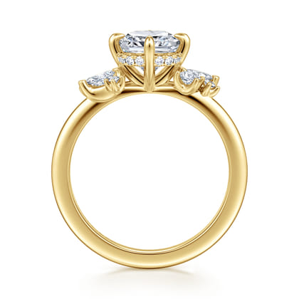 Cicely - 14K Yellow Gold Cushion Cut Diamond Engagement Ring