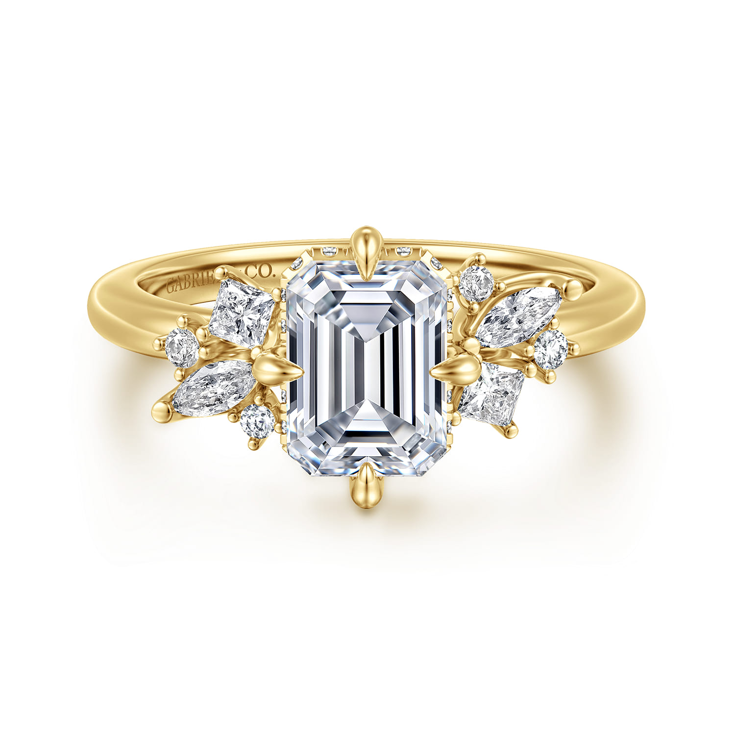 Cicely - 14K Yellow Gold Emerald Cut Diamond Engagement Ring