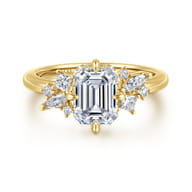 Cicely - 14K Yellow Gold Emerald Cut Diamond Engagement Ring