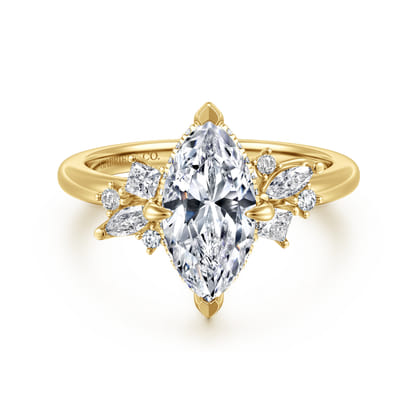 Cicely - 14K Yellow Gold Marquise Shape Diamond Engagement Ring