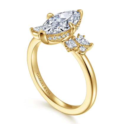 Cicely - 14K Yellow Gold Marquise Shape Diamond Engagement Ring
