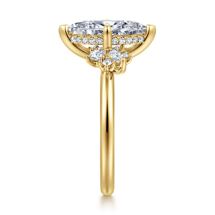Cicely - 14K Yellow Gold Marquise Shape Diamond Engagement Ring