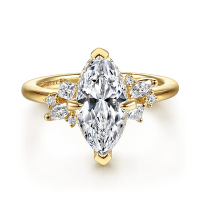 Cicely - 14K Yellow Gold Marquise Shape Diamond Engagement Ring