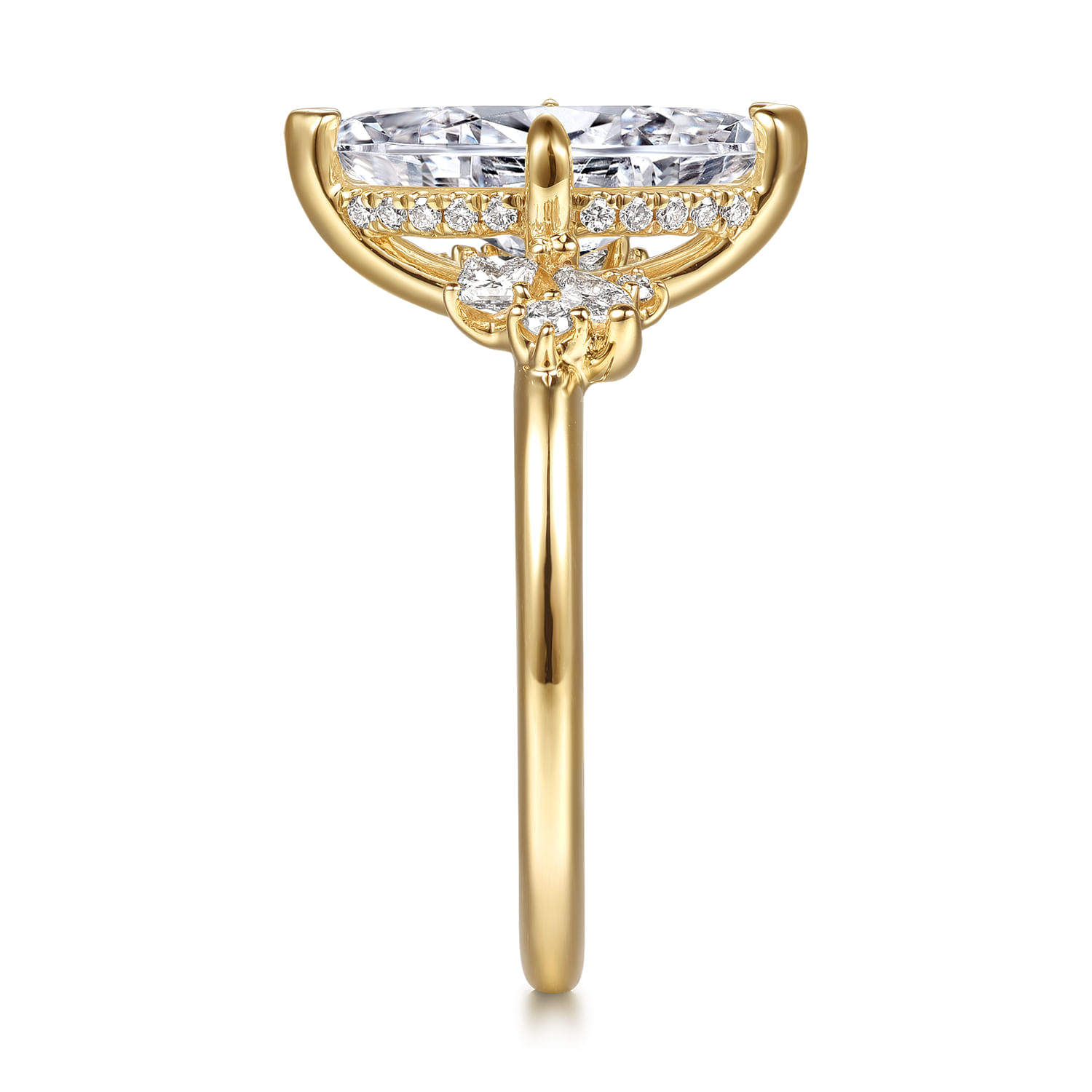 Cicely - 14K Yellow Gold Marquise Shape Diamond Engagement Ring