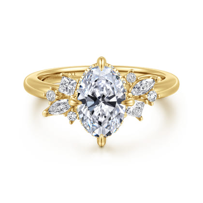 Cicely - 14K Yellow Gold Oval Diamond Engagement Ring