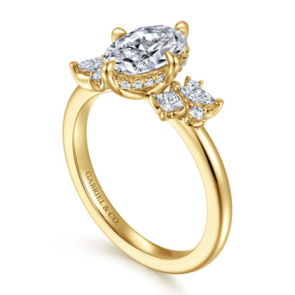 Cicely - 14K Yellow Gold Oval Diamond Engagement Ring