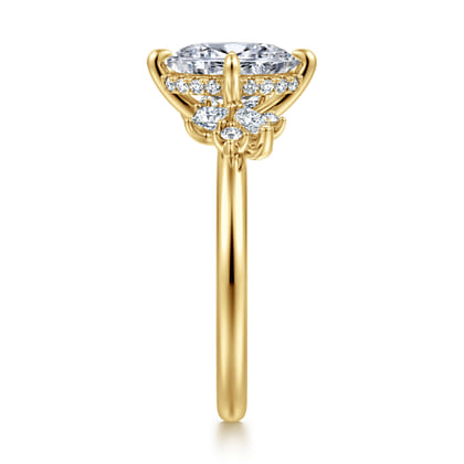 Cicely - 14K Yellow Gold Oval Diamond Engagement Ring