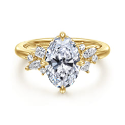 Cicely - 14K Yellow Gold Oval Shape Diamond Engagement Ring