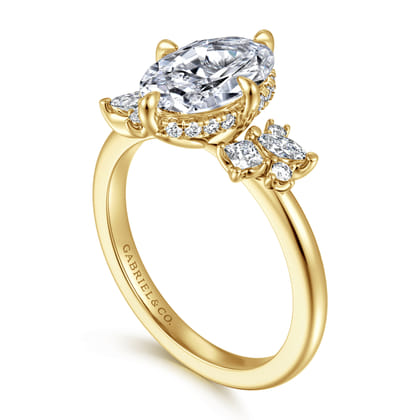 Cicely - 14K Yellow Gold Oval Shape Diamond Engagement Ring