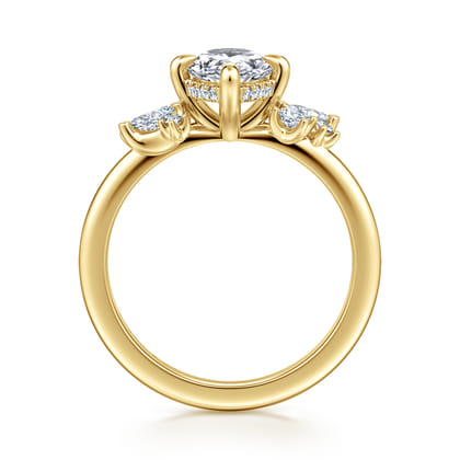 Cicely - 14K Yellow Gold Pear Shape Diamond Engagement Ring