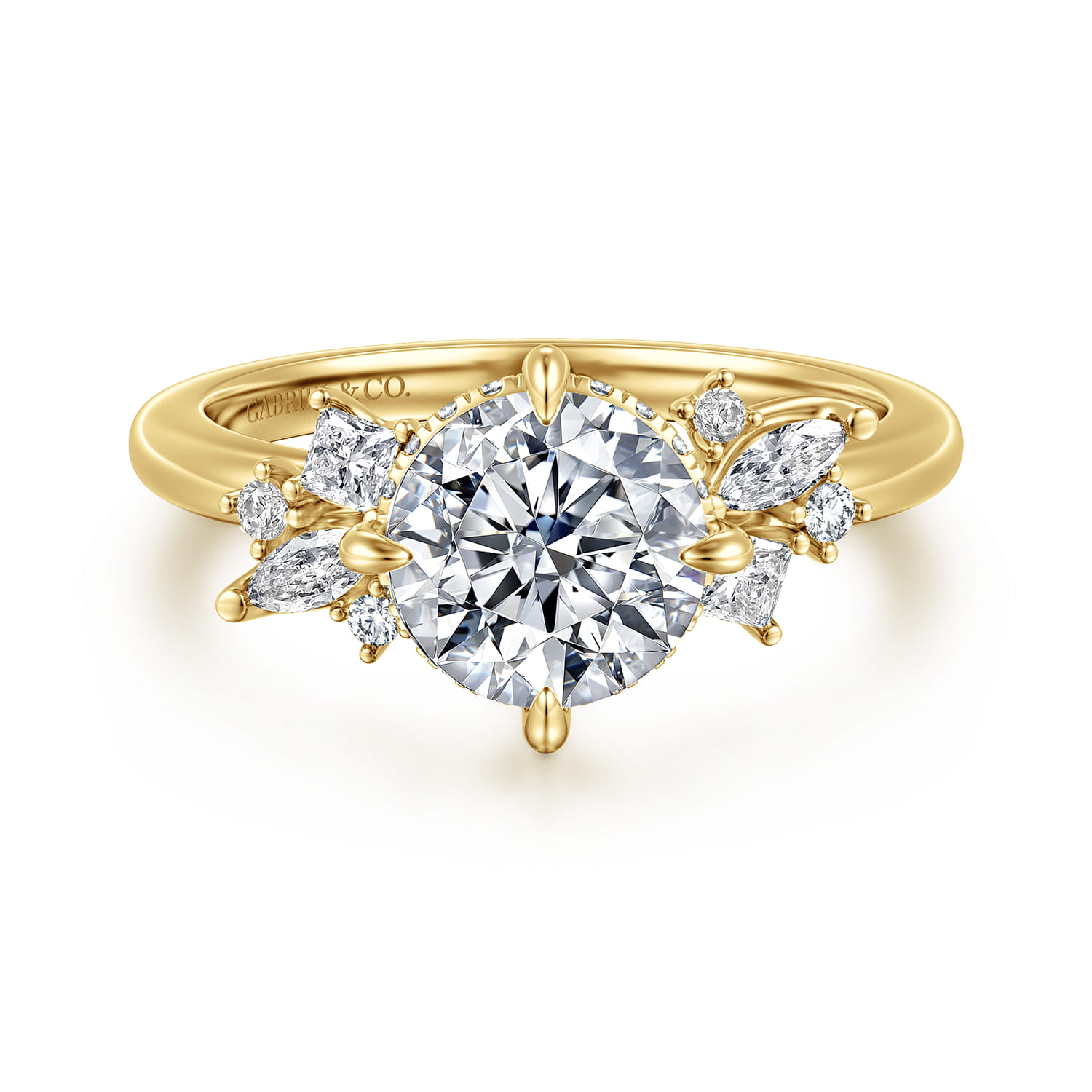 Cicely - 14K Yellow Gold Round Diamond Engagement Ring