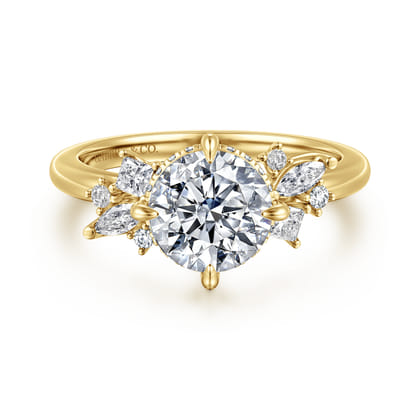 Cicely - 14K Yellow Gold Round Diamond Engagement Ring