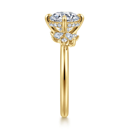 Cicely - 14K Yellow Gold Round Diamond Engagement Ring