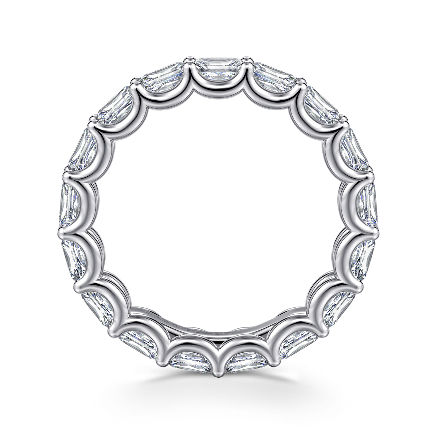 Eternity Band Wedding Ring in 14k White Gold with Radiant Cut Natural Diamond at Gabriel & Co. - Shot 2
